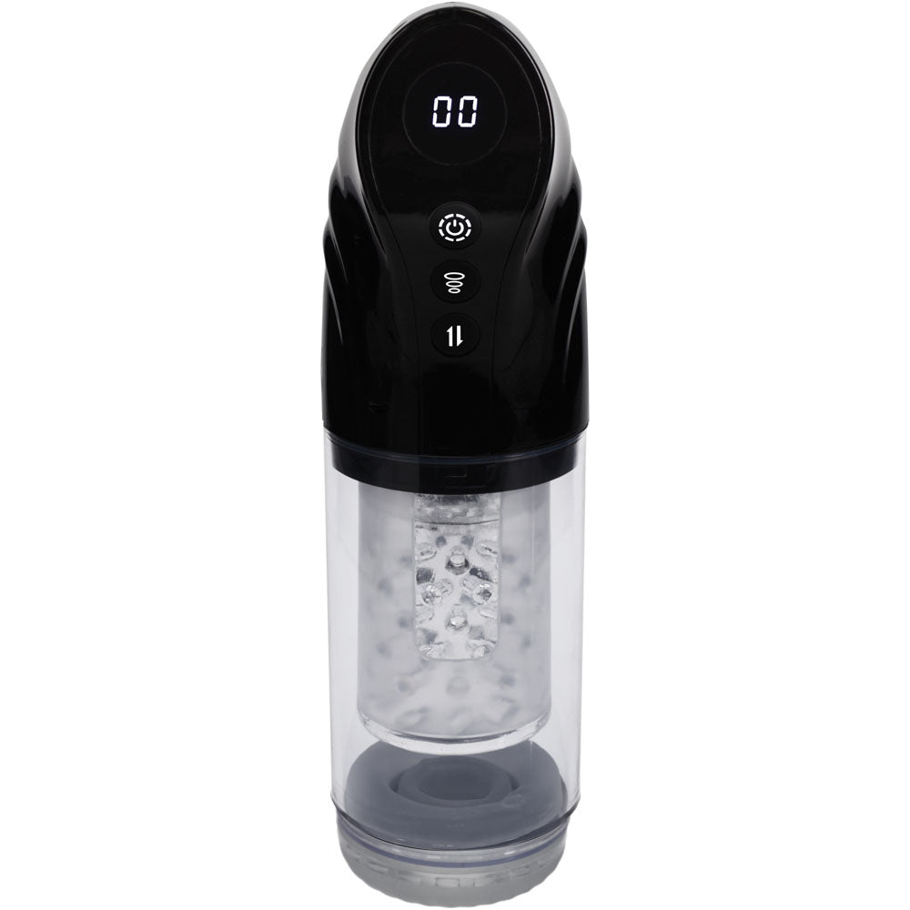PUMPED Strokemate Rechargeable Sucking Rotating & Thrusting Auto Masturbator - Clear