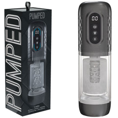 PUMPED Vortex Sucking Rotating & Thrusting Auto Masturbator - Grey/Clear