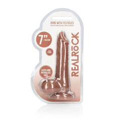 REALROCK 7'' Realistic Dildo With Balls - Tan - Tan 17.8 cm Dong