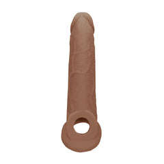 REALROCK 9'' Realistic Penis Extender with Rings - Tan - Tan 22.9 cm Penis Extension Sleeve