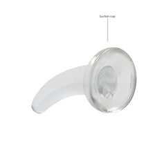 REALROCK Non Realistic Dildo With Suction Cup - 11.5 cm - Clear 11.5 cm Curved Pegging Dong