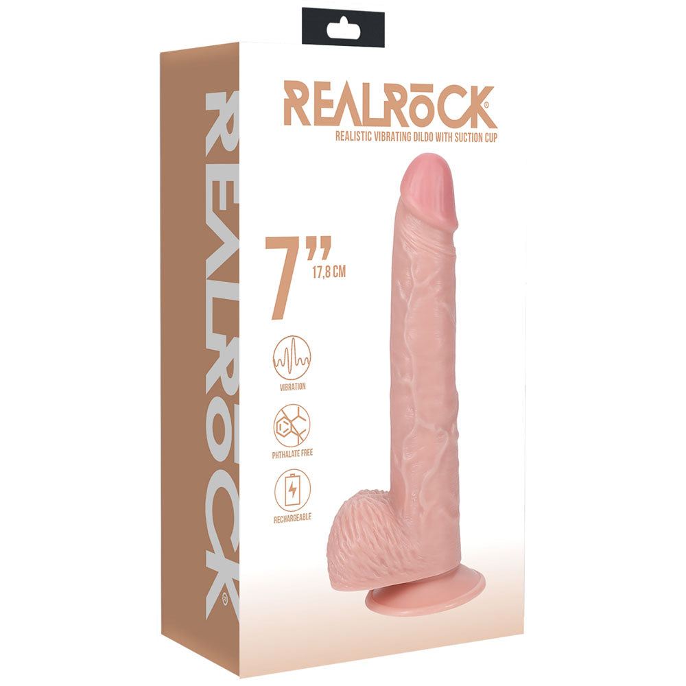 REALROCK 18cm Vibrating Cock with Balls - Flesh