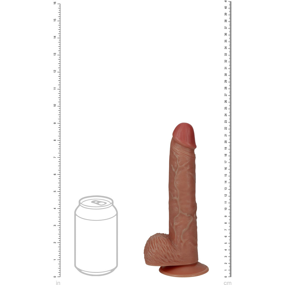 REALROCK 23cm Vibrating Cock with Balls - Tan