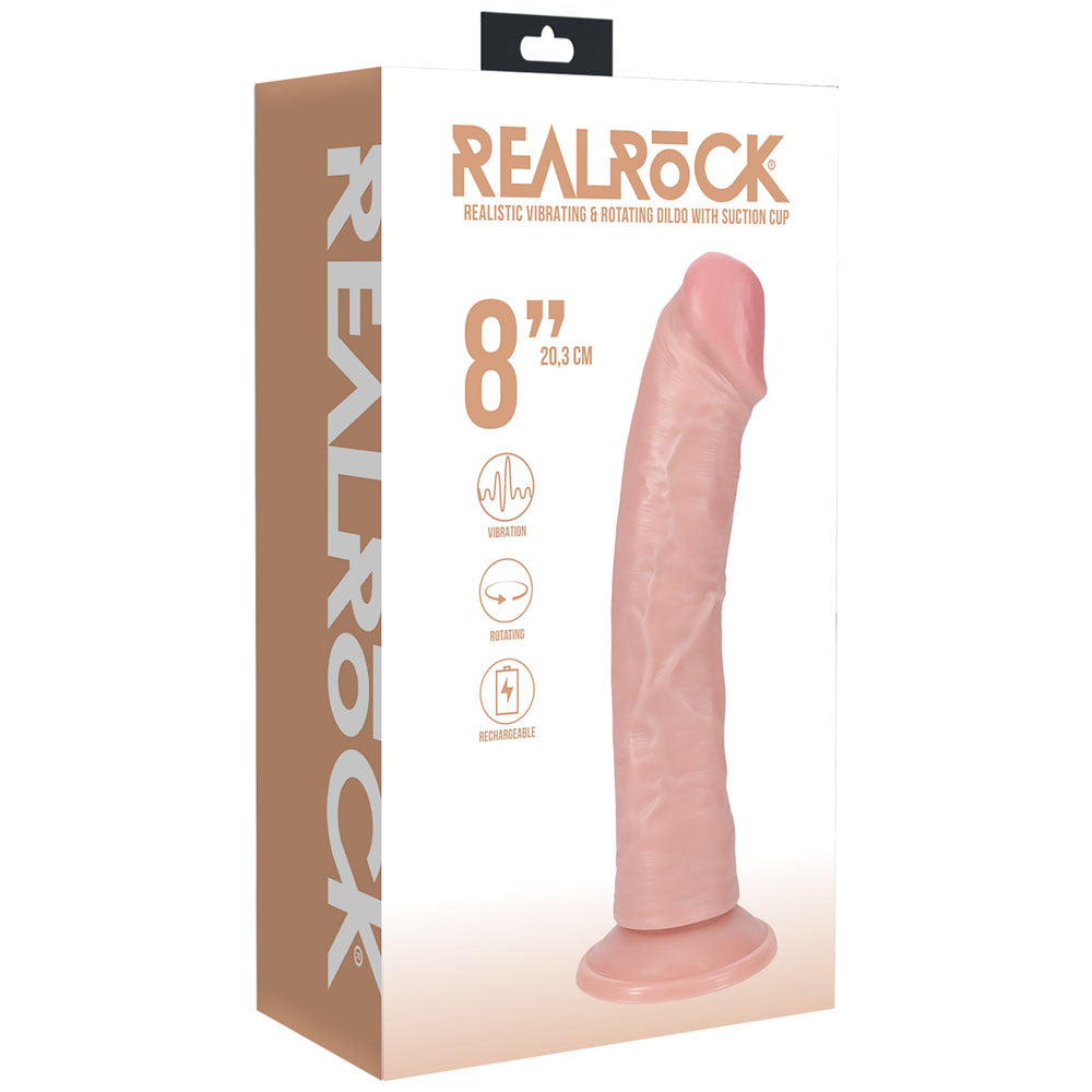 REALROCK 20cm Vibrating & Rotating Cock - Flesh