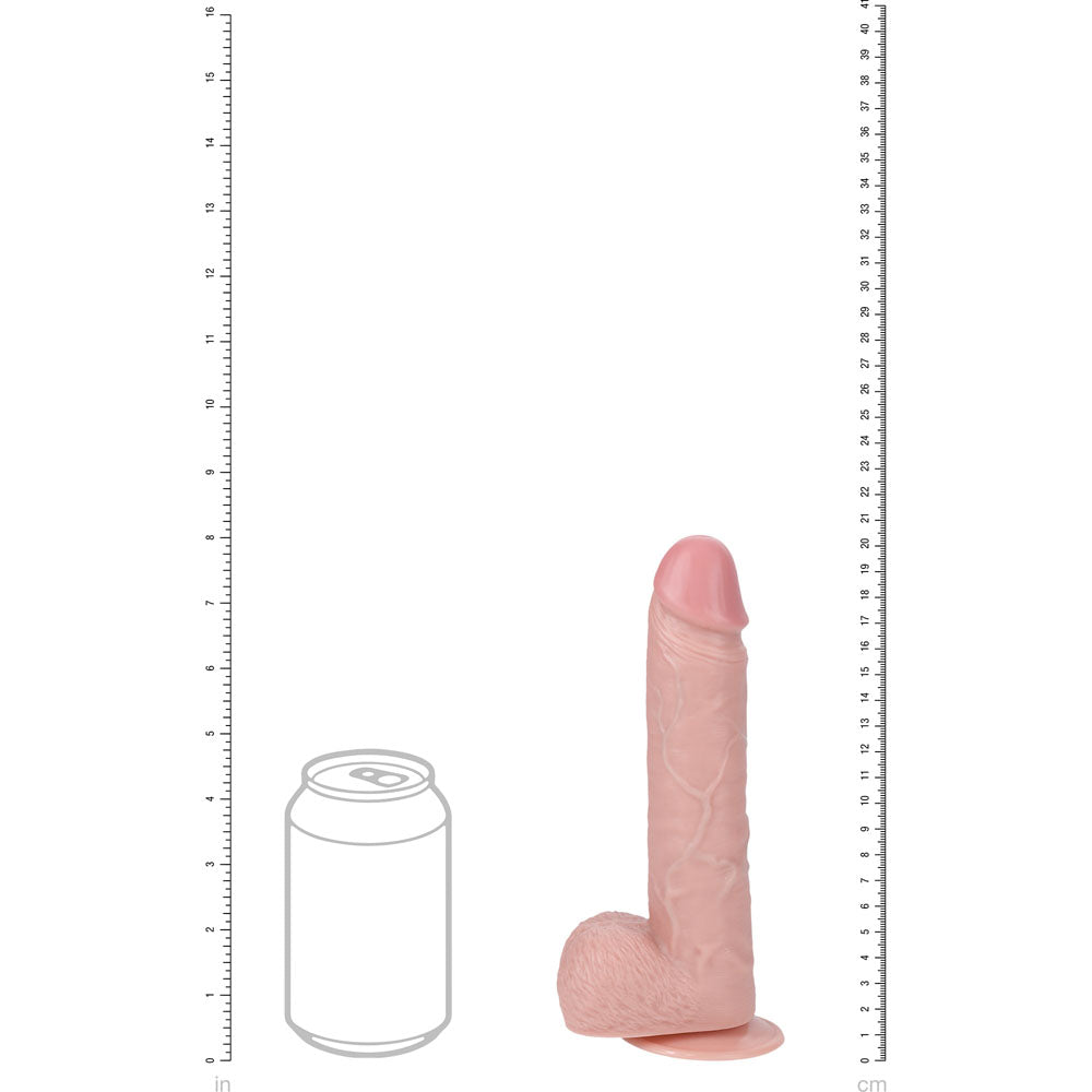 REALROCK 20cm Vibrating & Thrusting Cock with Balls - Flesh