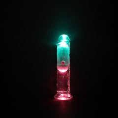 REALROCK 16.2cm Vibrating Dong with LED & Remote - Clear