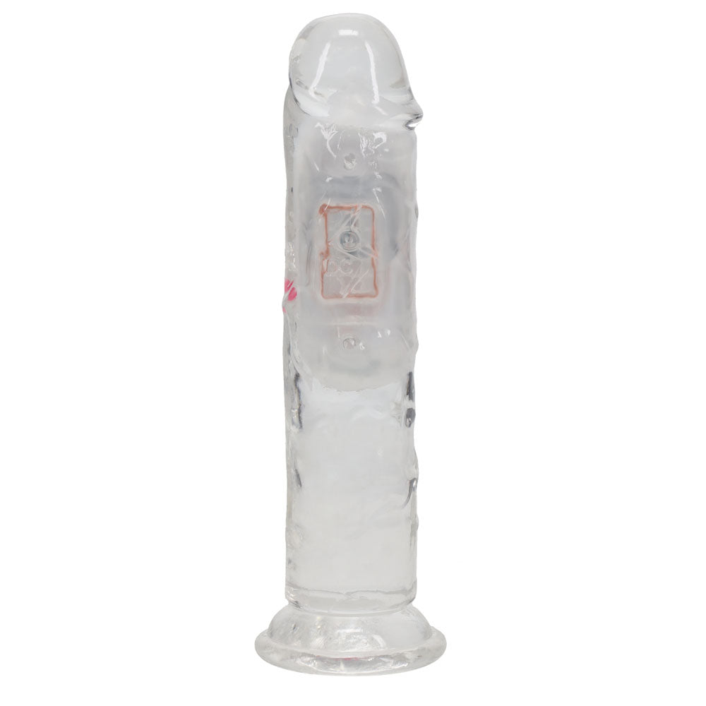 REALROCK 16.2cm Vibrating Dong with LED & Remote - Clear