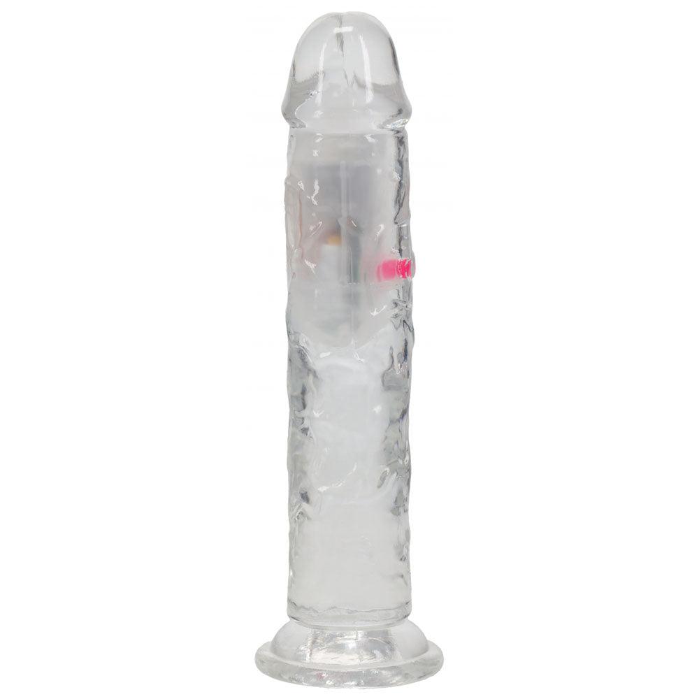 REALROCK 19.5cm Vibrating Dong with LED & Remote - Clear