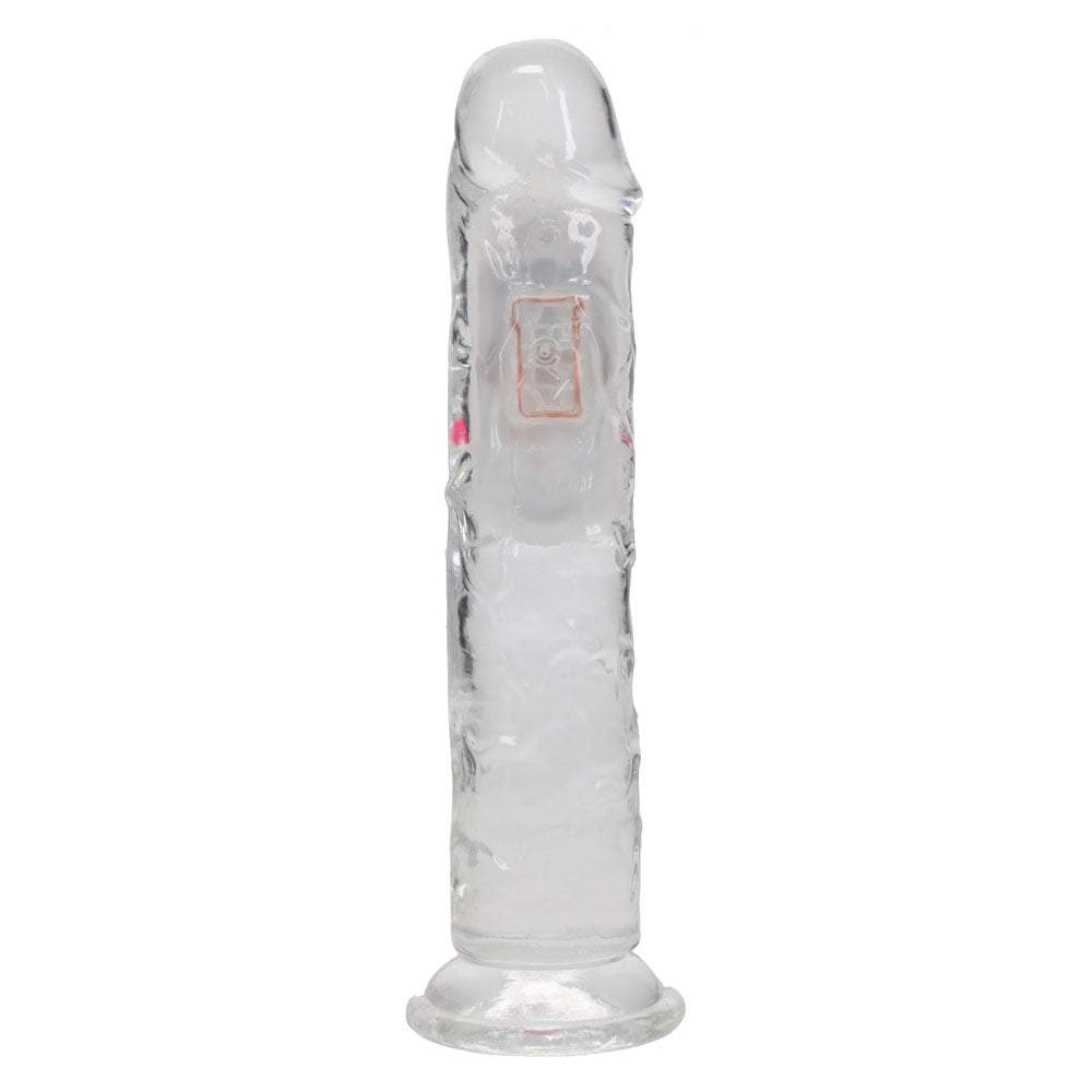REALROCK 19.5cm Vibrating Dong with LED & Remote - Clear