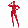 Women's Sexy Catsuit Set with Mask - RED