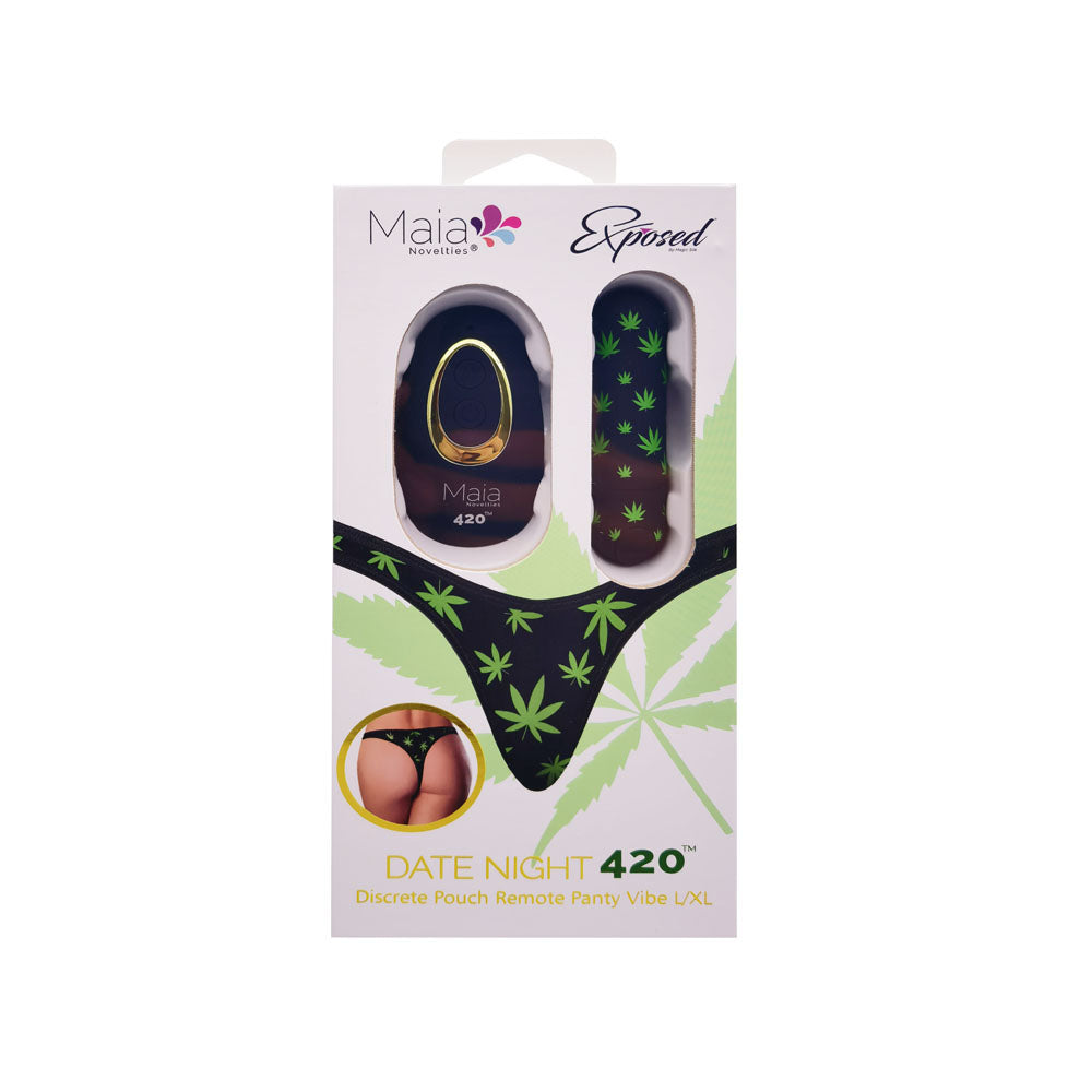 Maia 420 PANTY VIBE with Black USB Rechargeable Bullet & Remote Size S/M