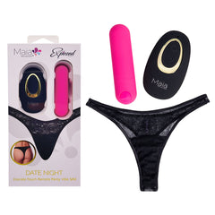 Maia DATE NIGHT PANTY VIBE with Pink USB Rechargeable Bullet & Remote Size S/M