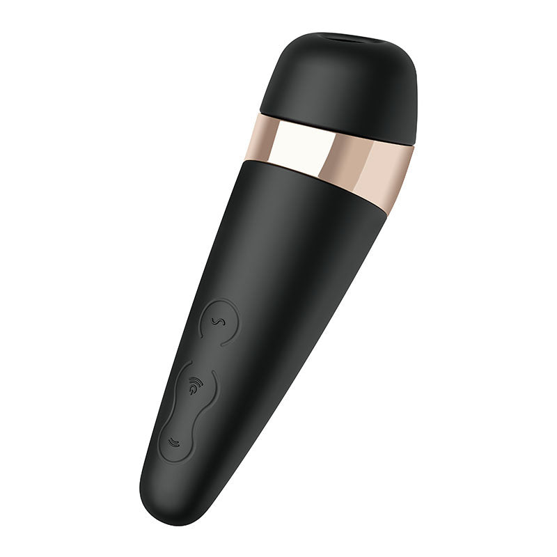 Satisfyer Pro 3+ Black - Black USB-Rechargeable Air Pulse Clitoral Stimulator with Vibration