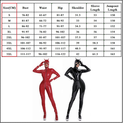 Women's Sexy Catsuit Set with Mask - BLACK