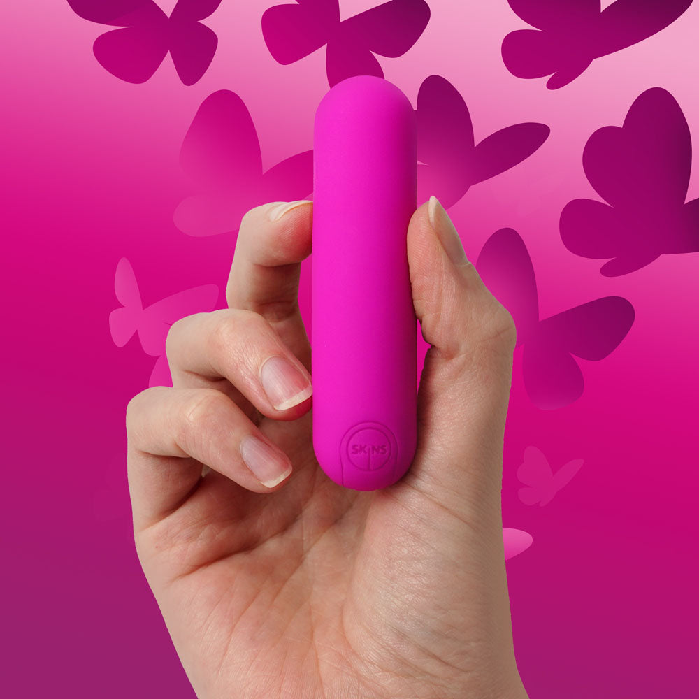Skins Super Excite Rechargeable Silicone 8cm Bullet - Pink