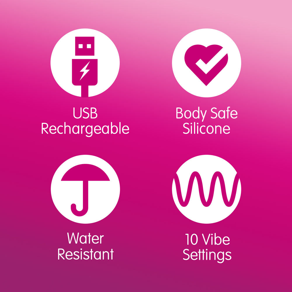 Skins Super Excite Rechargeable Silicone 8cm Bullet - Pink