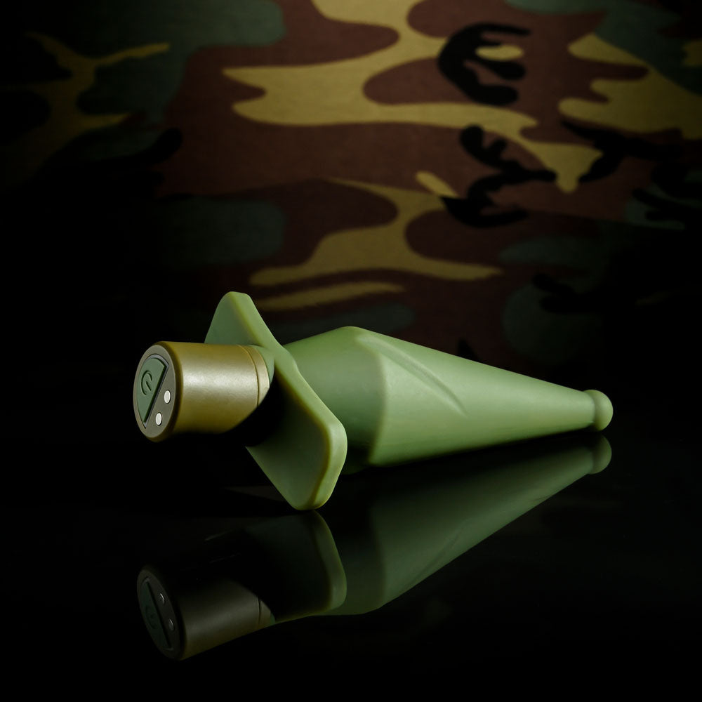 Selopa THE PRIVATE Tapered Vibrating Anal Plug - Army Green