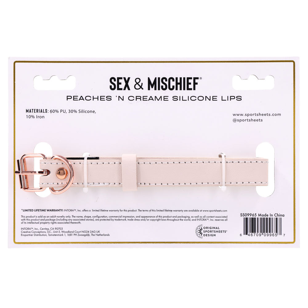 Sex & Mischief Peaches n Creame Silicone Lips Open Mouth Gag