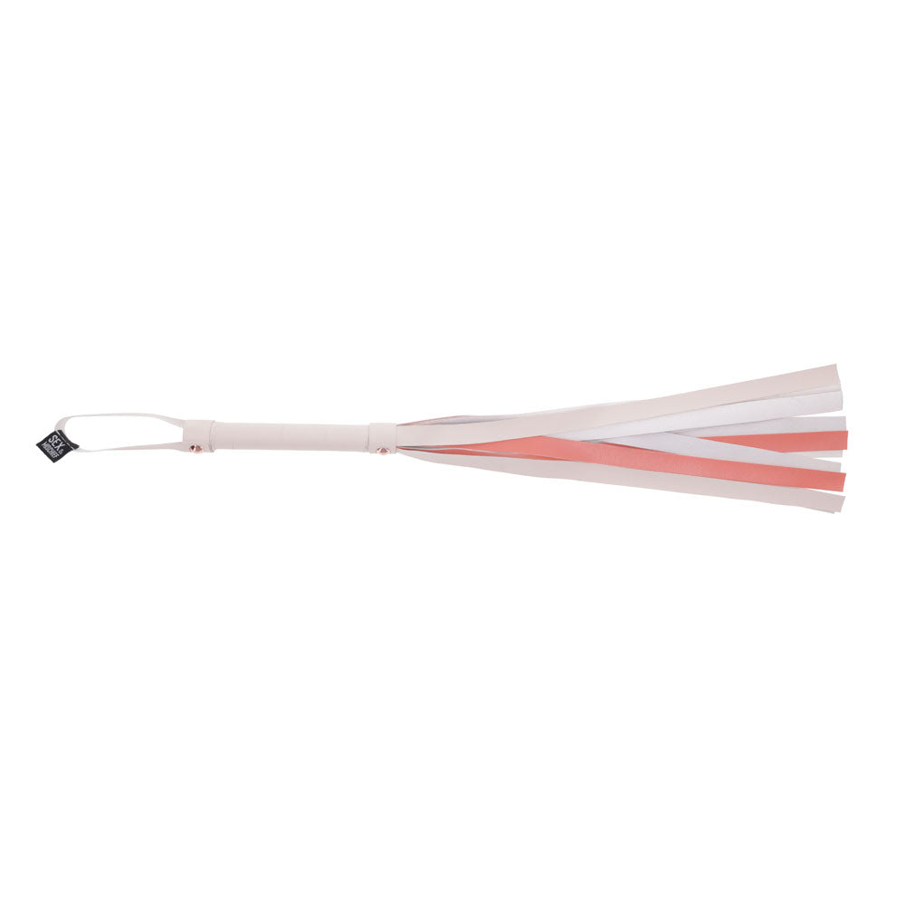 Sex & Mischief Peaches n CreaMe Striped Flogger Whip - Peach 80 cm