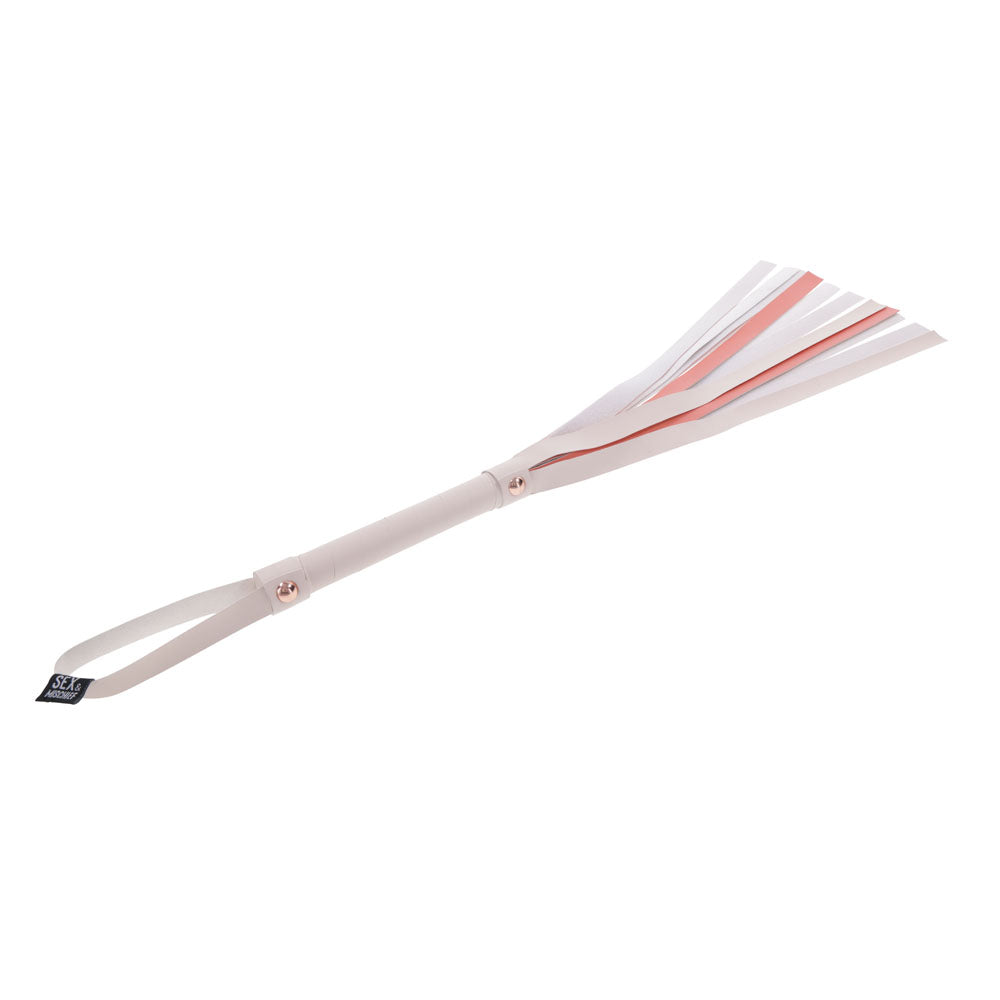 Sex & Mischief Peaches n CreaMe Striped Flogger Whip - Peach 80 cm