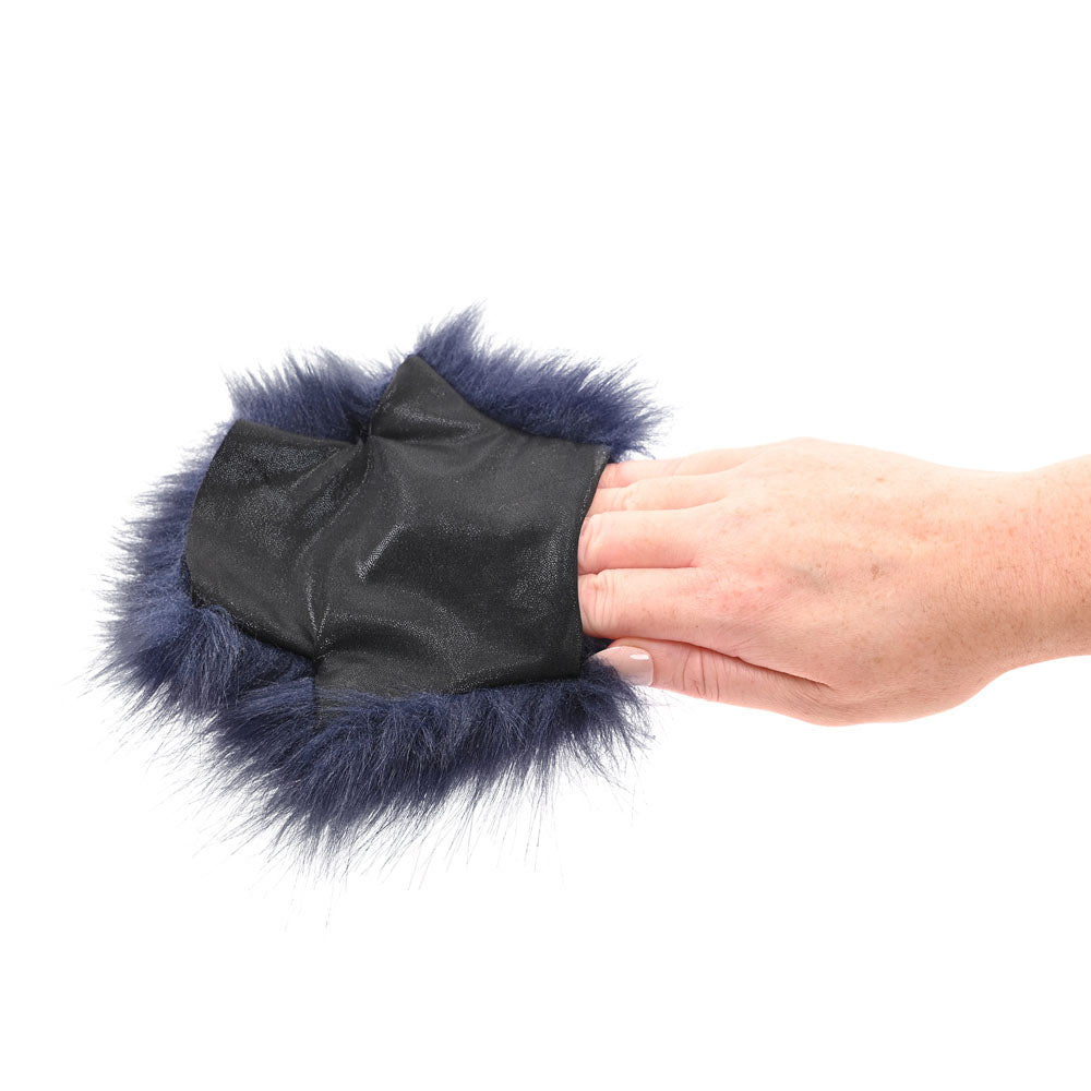 Sex & Mischief Cougar Metal Spiked Sensory Glove - Navy Blue