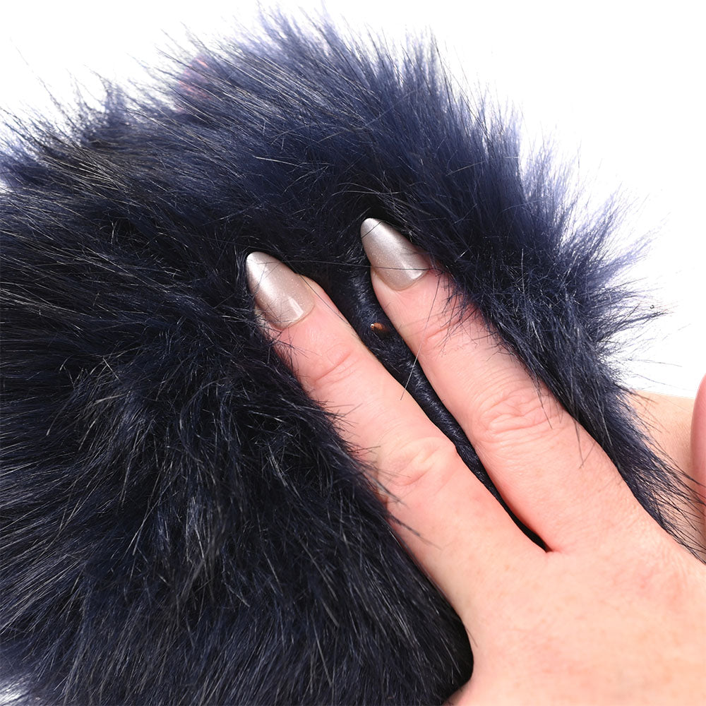 Sex & Mischief Cougar Metal Spiked Sensory Glove - Navy Blue