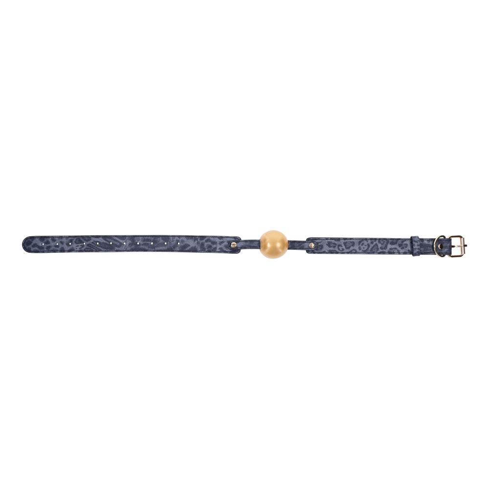 Sex & Mischief Cougar Vented Ball Gag - Navy & Gold