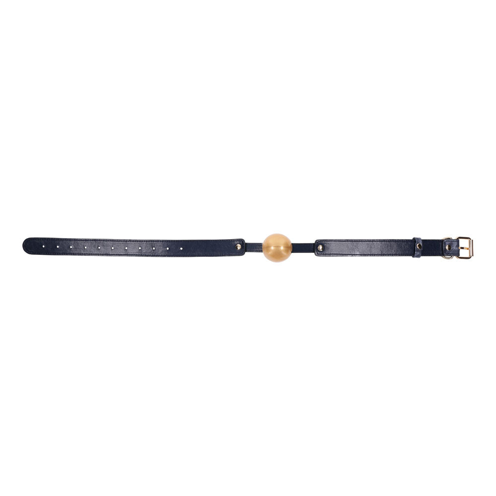 Sex & Mischief Cougar Vented Ball Gag - Navy & Gold