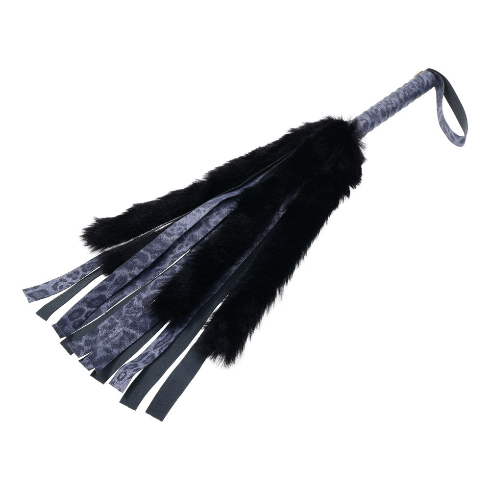 Cougar Faux Fur Navy & Black Furry Flogger Whip