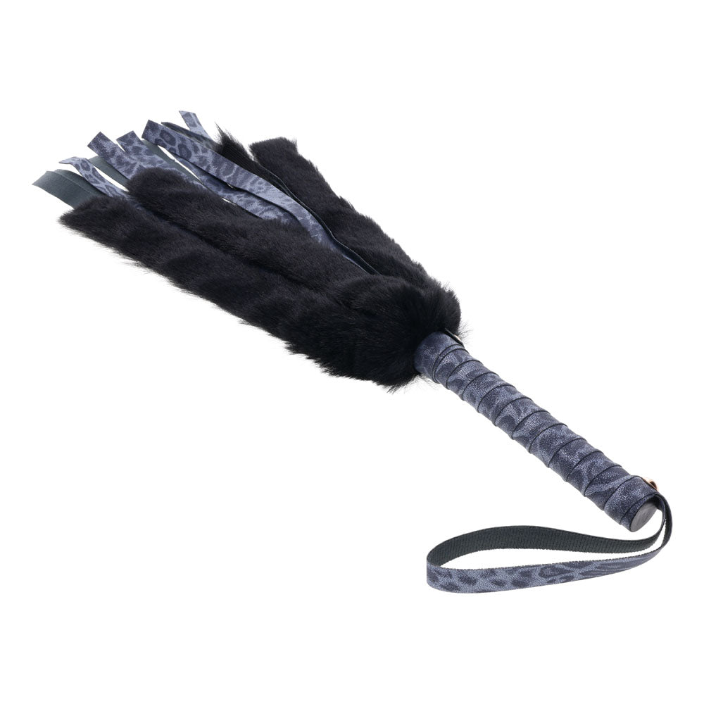 Cougar Faux Fur Navy & Black Furry Flogger Whip