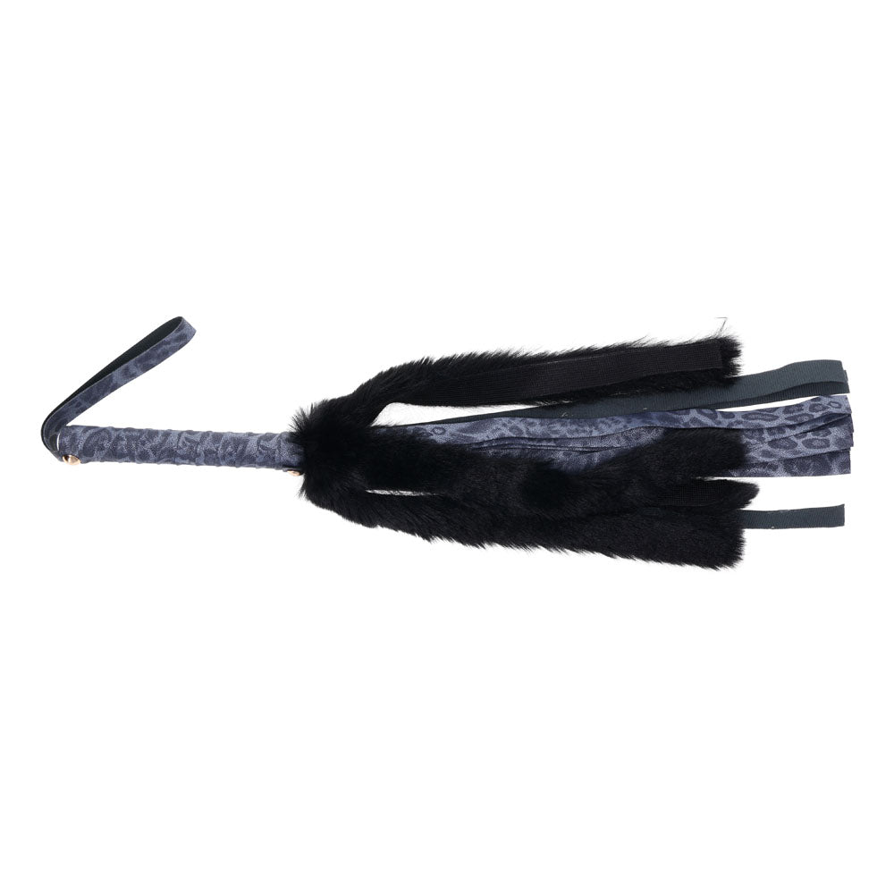 Cougar Faux Fur Navy & Black Furry Flogger Whip