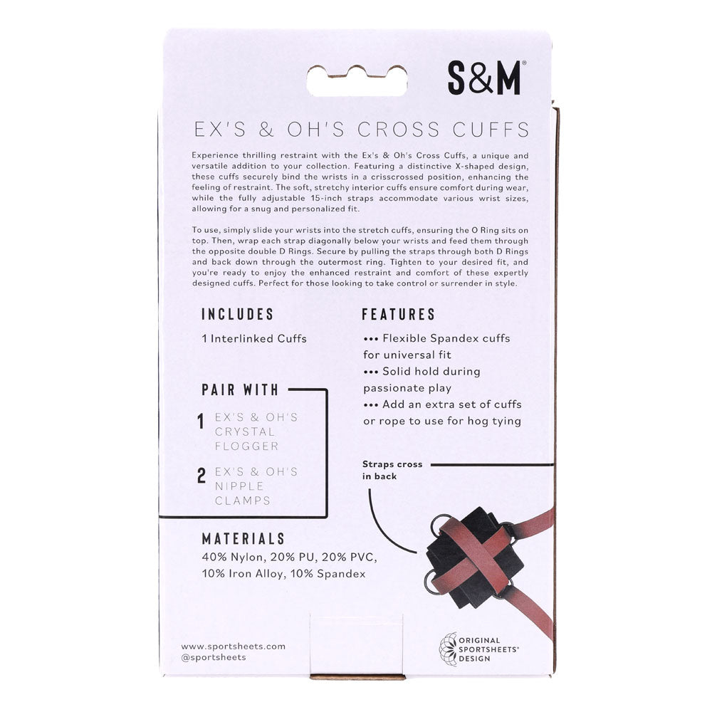 S&M Exs & Ohs Cross Cuffs - /Black Restraints