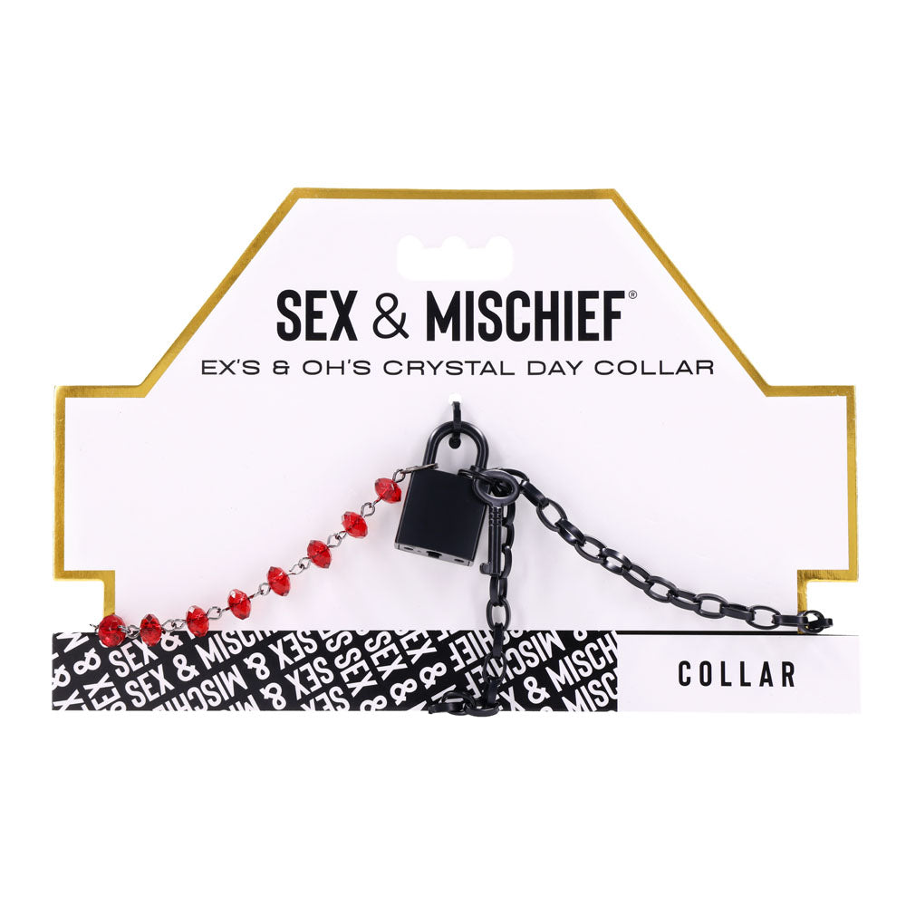 S&M Exs & Ohs Crystal Day Collar - /Black Collar Jewellery