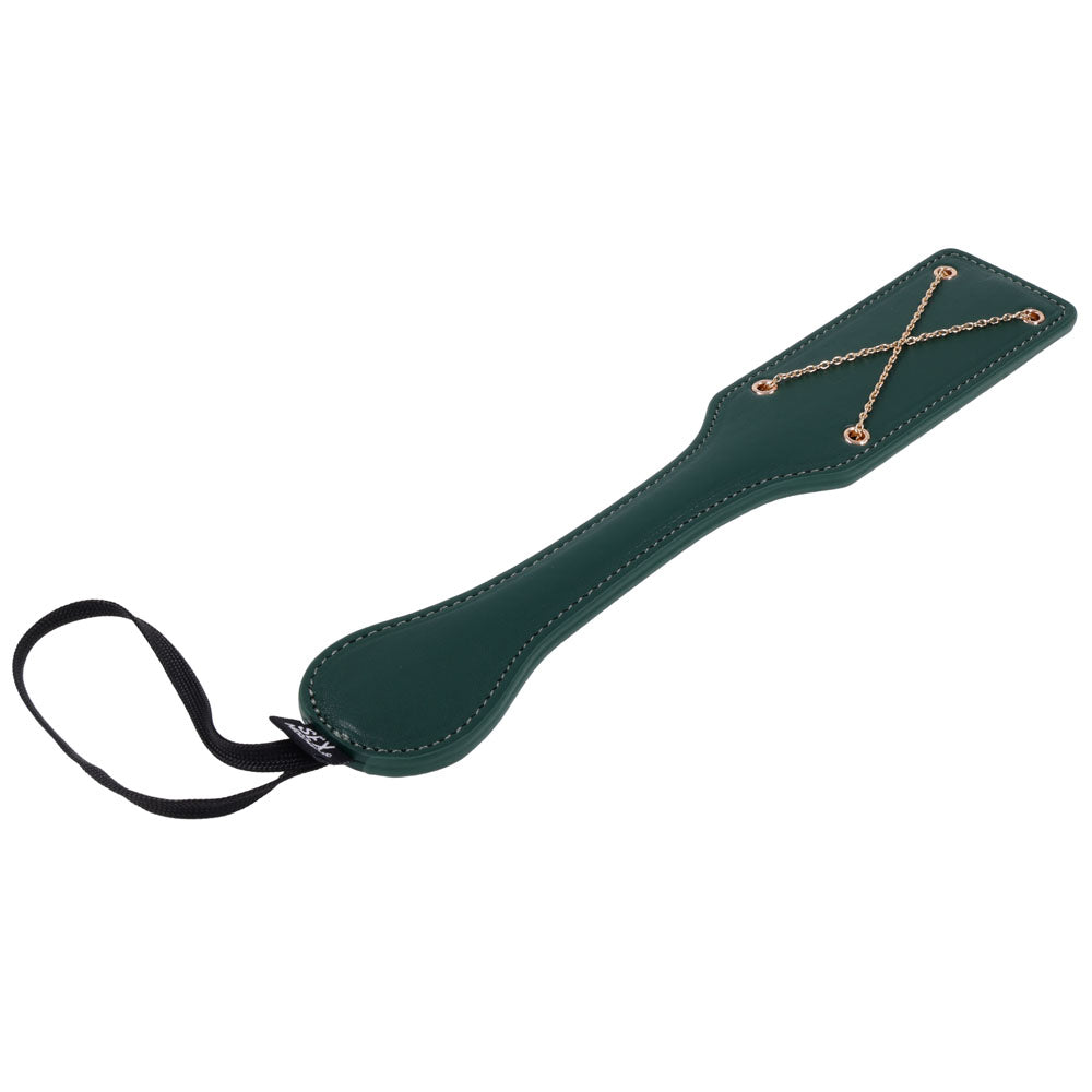 Sex & Mischief Indica Chain Impressions Paddle - Green/Gold Spanking Paddle