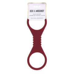 Sex & Mischief Enchanted Large Silicone Cuffs - Burgundy Large Restraints