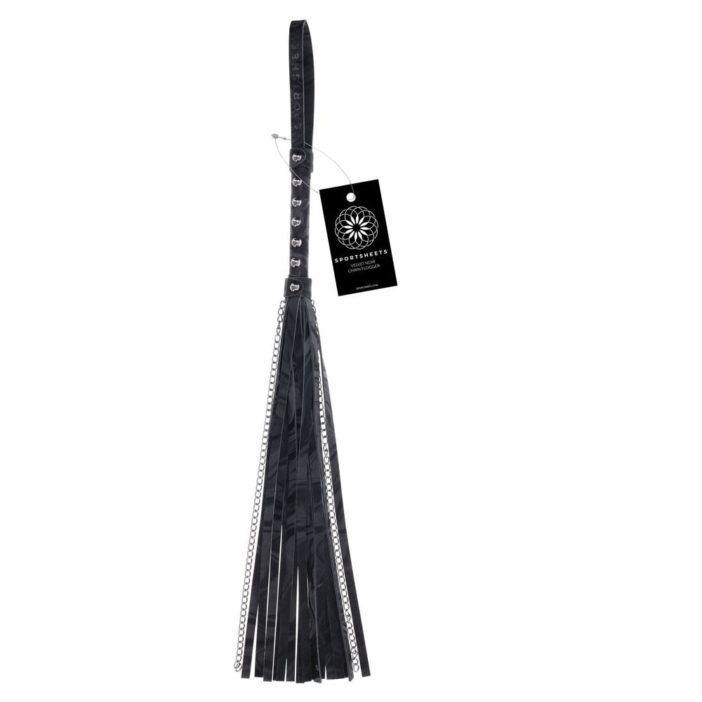 Sportsheets Velvet Noir Chain Flogger -  43 cm Black