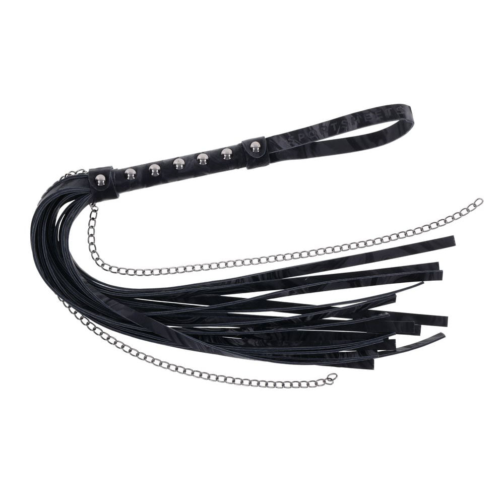 Sportsheets Velvet Noir Chain Flogger -  43 cm Black