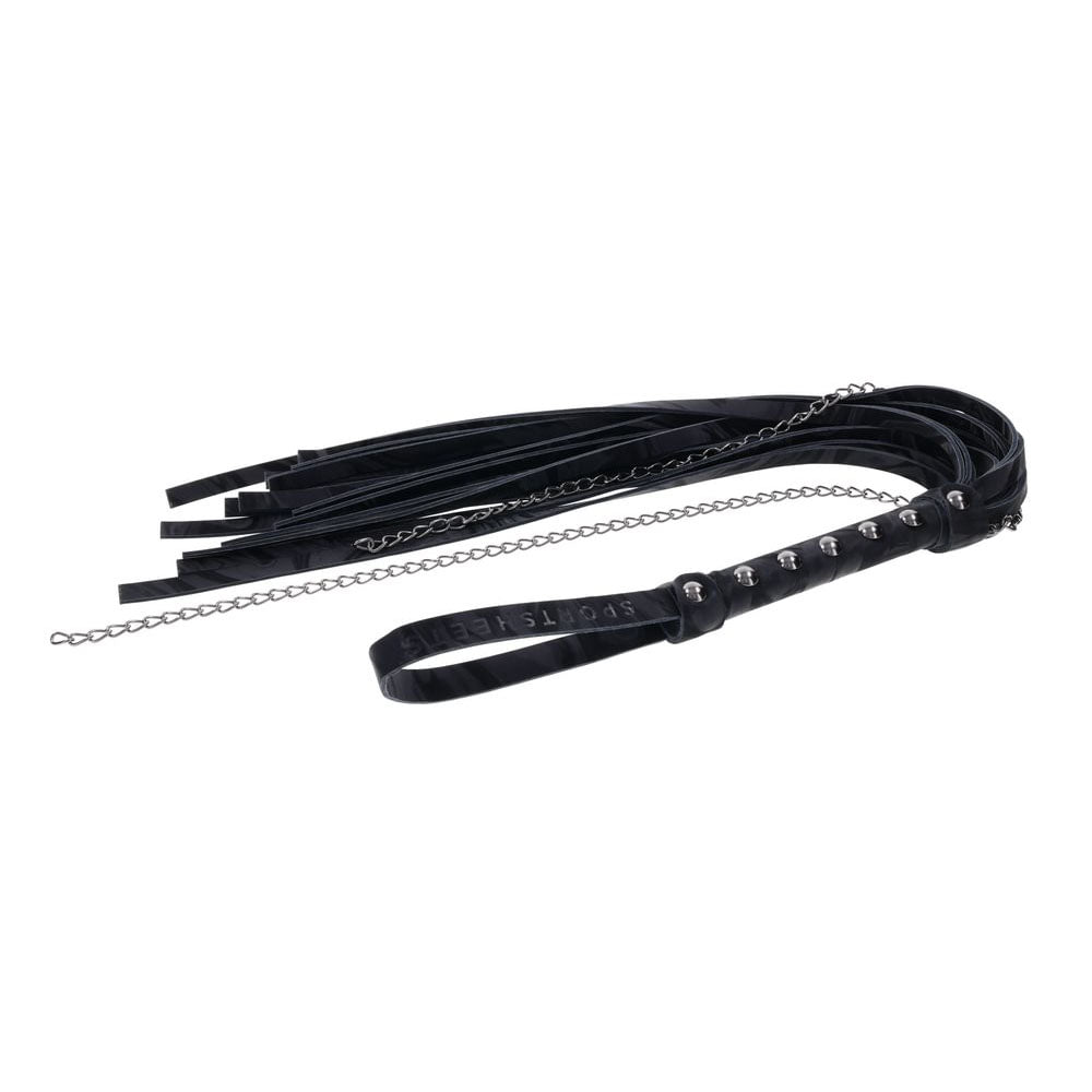 Sportsheets Velvet Noir Chain Flogger -  43 cm Black