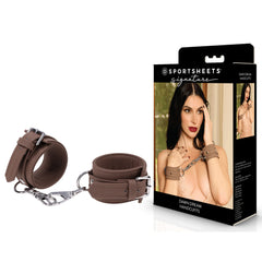 SPORTSHEETS Signature Dawn Dream Handcuffs - Tan Adjustable Restraints