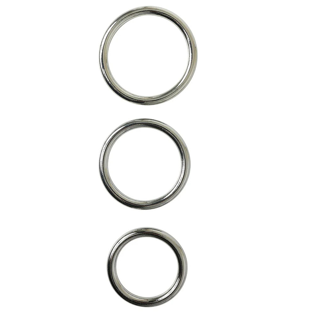 Seamless Metal O-Rings for Strap-On Harnesses 3 Pack