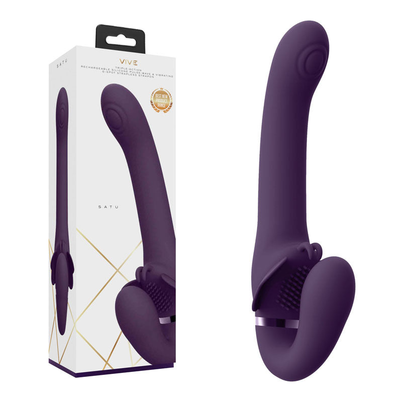 Vive SATU 23 cm USB Rechargeable Strapless Wearable Strap-On Purple