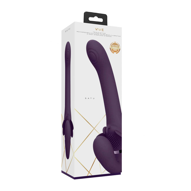 Vive SATU 23 cm USB Rechargeable Strapless Wearable Strap-On Purple