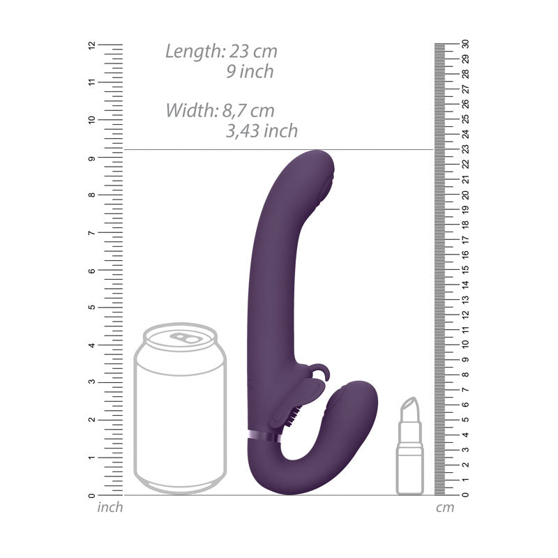 Vive SATU 23 cm USB Rechargeable Strapless Wearable Strap-On Purple