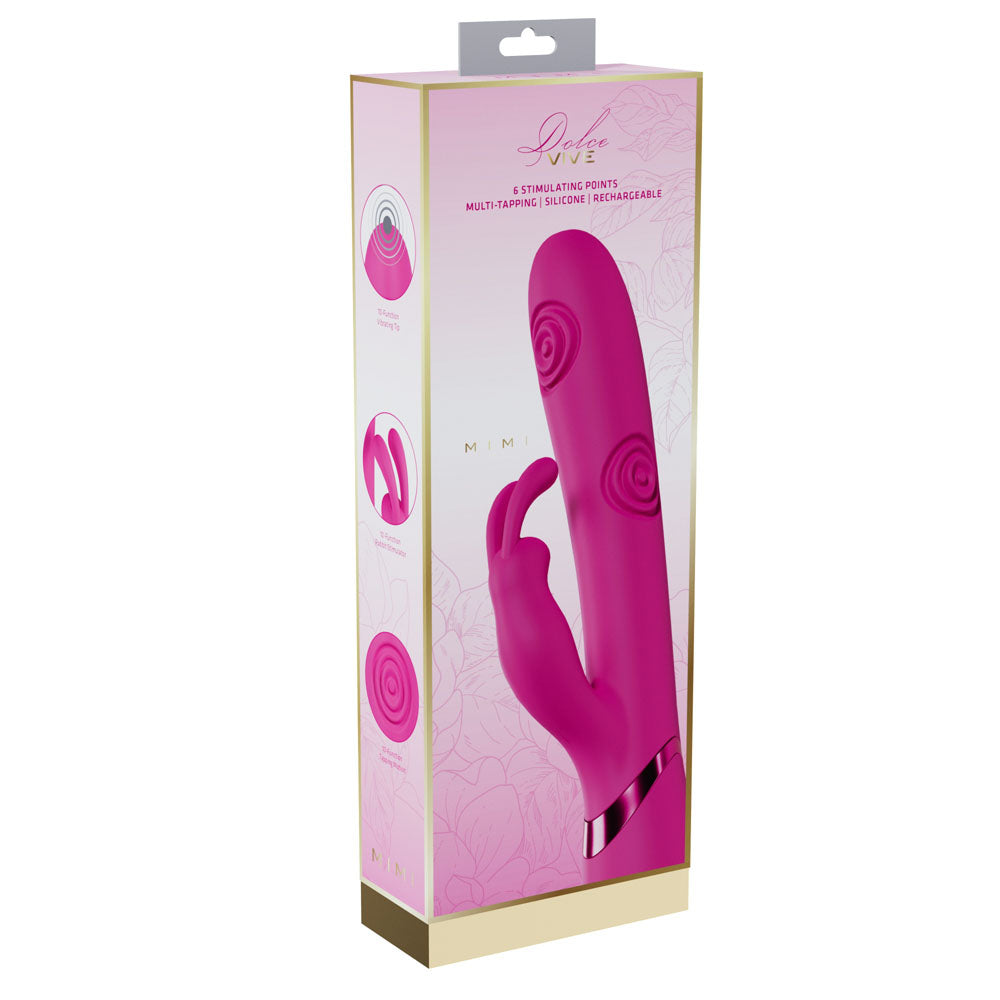 VIVE Mimi - 25 cm USB Rechargeable Vibrating & Tapping Rabbit Vibrator