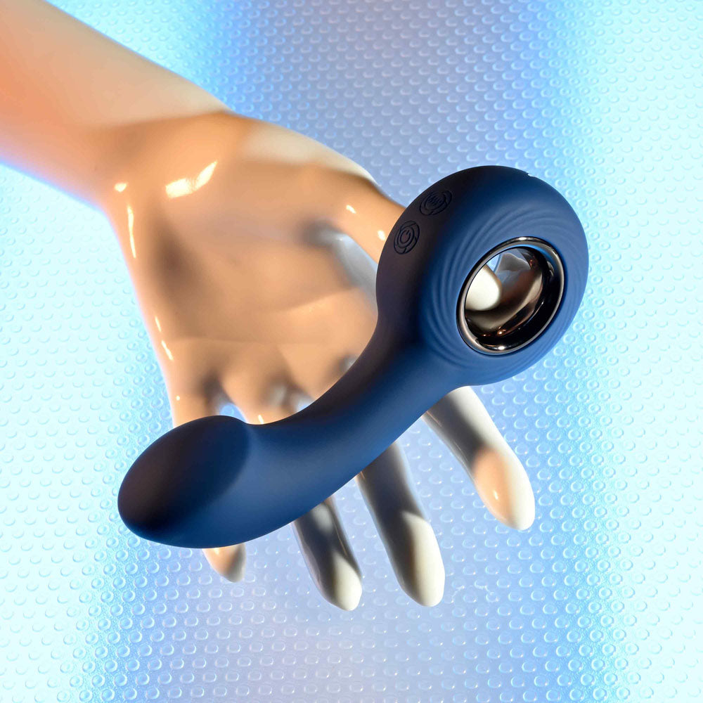 Zero Tolerance THE REACH Vibrating Anal Plug - Blue