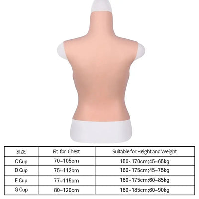 Silicone filled Breast Vest for Cross Dressing - 4 Cup sizes and 3 colours
