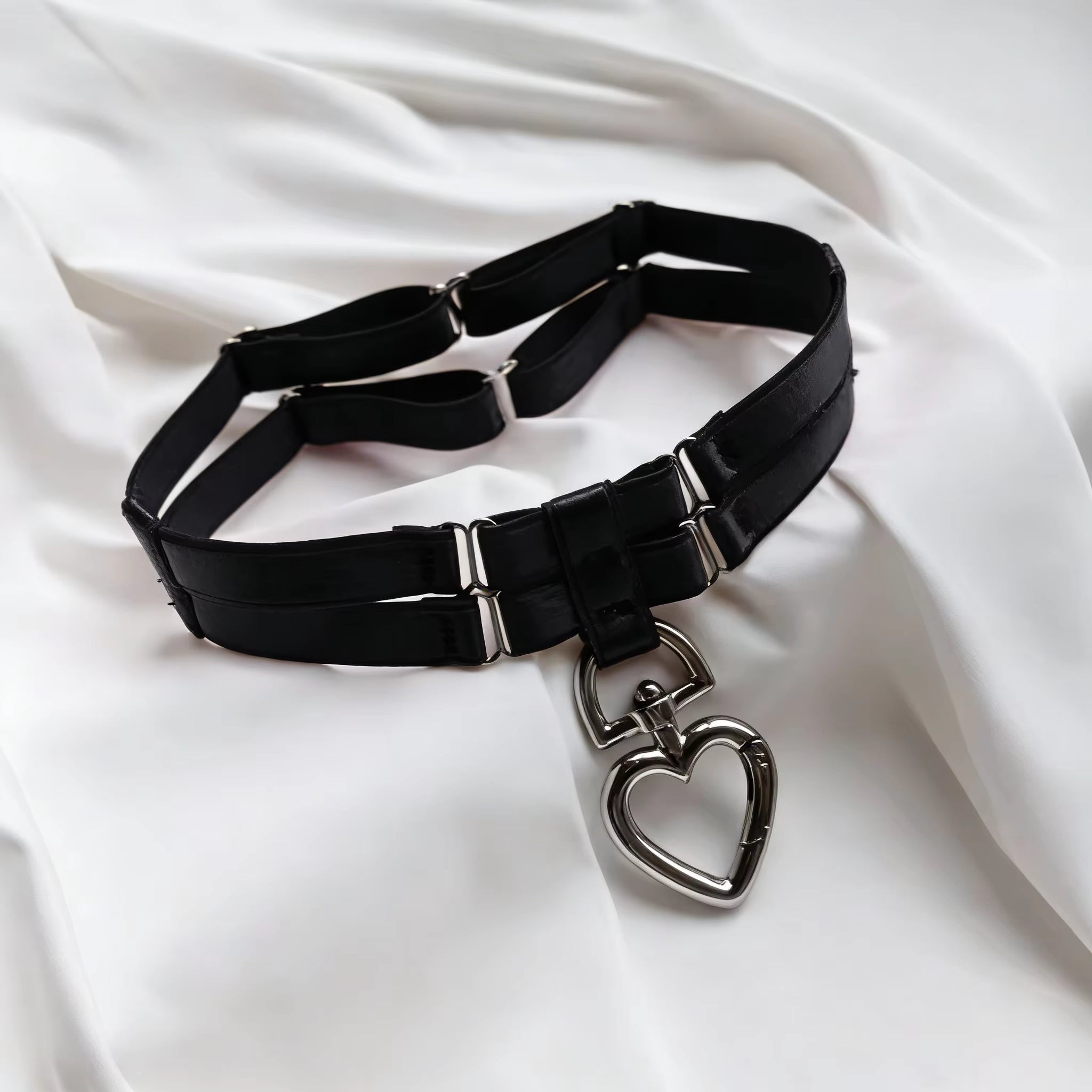 BDSM Collar with Heart Shape Leash-Ring