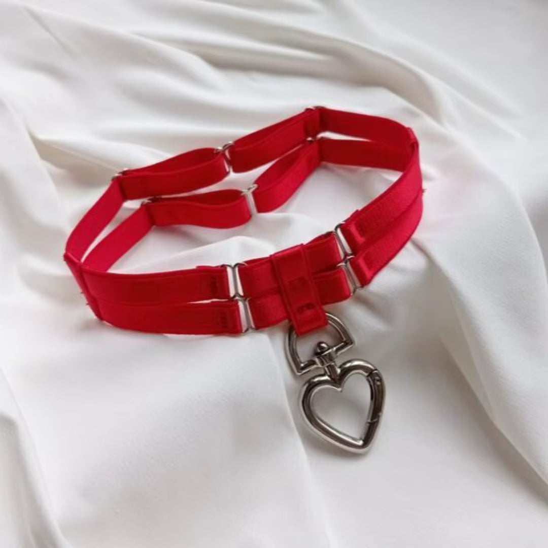 BDSM Collar with Heart Shape Leash-Ring