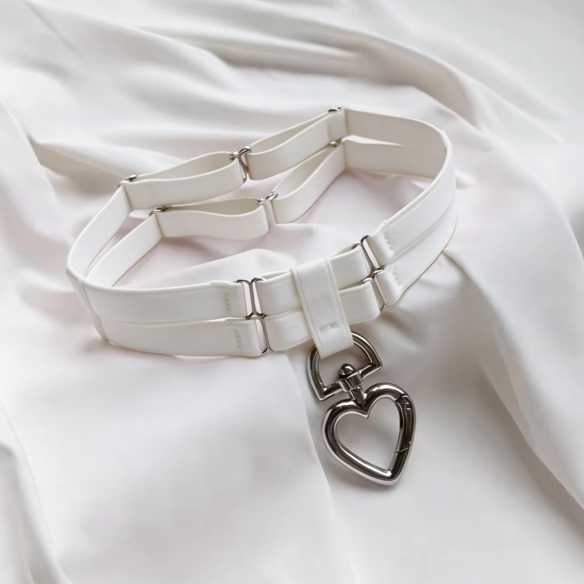 BDSM Collar with Heart Shape Leash-Ring