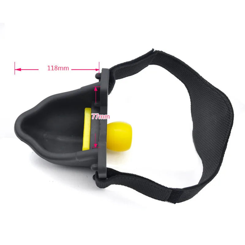 Piss Trough Mouth Gag with changeable inserts - Black or Red
